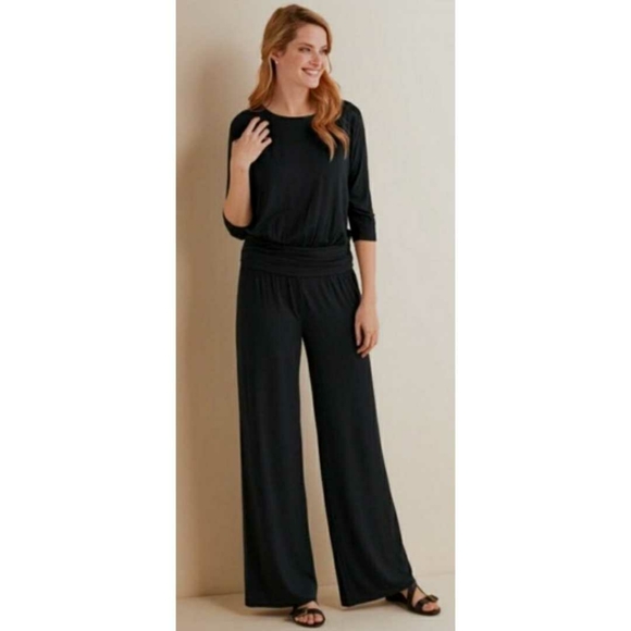 Soft Surroundings Toujours Black Jumpsuit Romper - Picture 1 of 4